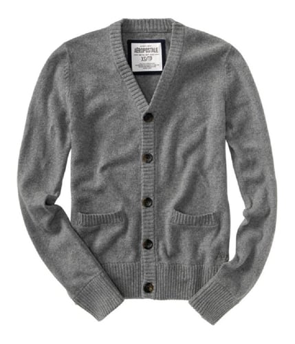 Aeropostale Mens Button Sweater Vest mediumgray XL