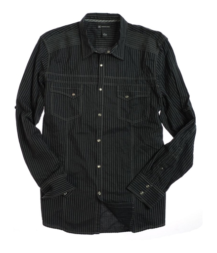 I-N-C Mens Edv Dallas Button Up Dress Shirt black XL