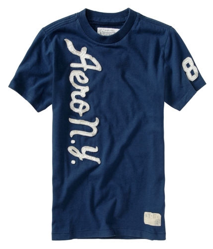 Aeropostale Mens Embroidered Aero Ny Graphic T-Shirt navyblue XS