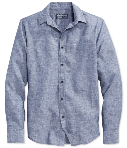 American Rag Mens Long Sleeve Linen Button Up Shirt basicnavy M