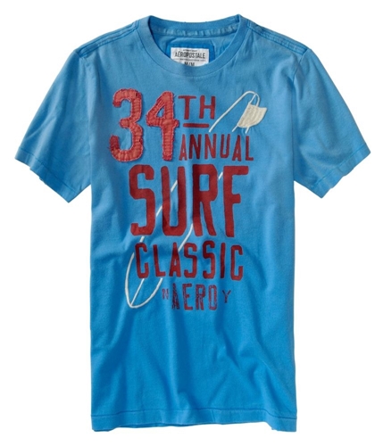Aeropostale Mens 34th Surf Graphic T-Shirt heavenlyblue XS