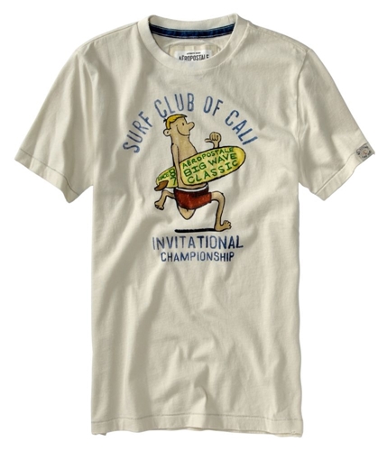 Aeropostale Mens Surf Club Of Cali Graphic T-Shirt lighttan XS