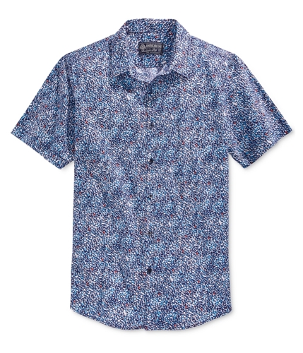American Rag Mens Geometric Button Up Shirt azulblue XS