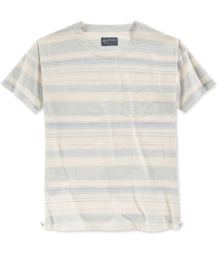 American Rag Mens Striped Zipper Seam Graphic T-Shirt chalkyblue XS