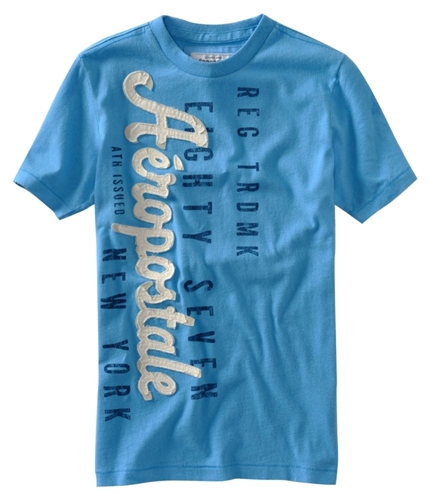 Aeropostale Mens Embellished Screen Print Graphic T-Shirt sportyblues XS