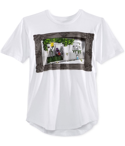 American Rag Mens Jungle Subway Graphic T-Shirt white M