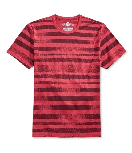 American Rag Mens Distressed Striped Basic T-Shirt darkscarlet XL