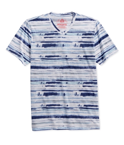 American Rag Mens Watercolor Stripes Basic T-Shirt brightwhite L