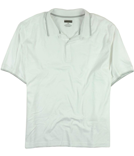 Alfani Mens Lightweight Solid Rugby Polo Shirt whitepure LT