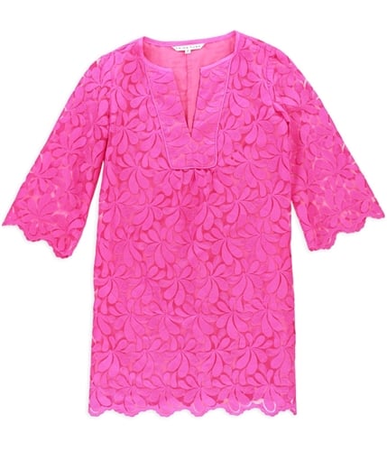Trina Turk Womens Petal Lace Shift Dress pinkoverfl 2