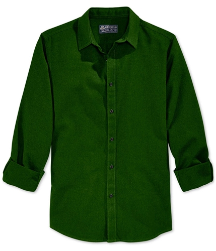 American Rag Mens Solid LS Button Up Shirt forestnight S