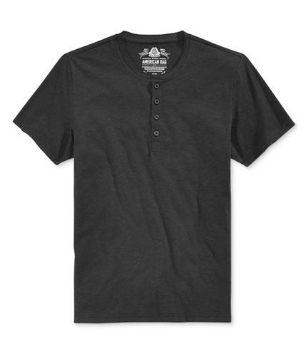 American Rag Mens Solid Henley Shirt deepblack XL