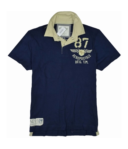 Aeropostale Mens 87 Ny Rugby Polo Shirt navyblue S