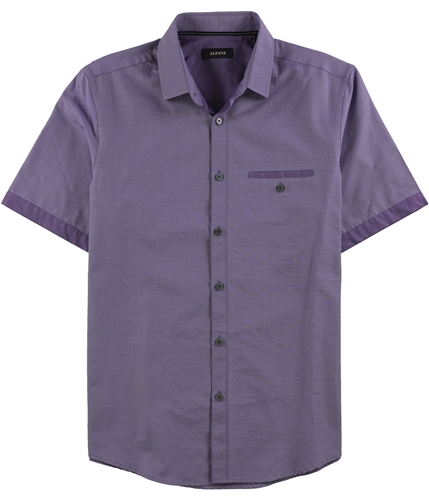 Alfani Mens Blair Texture Button Up Shirt hyperblue S