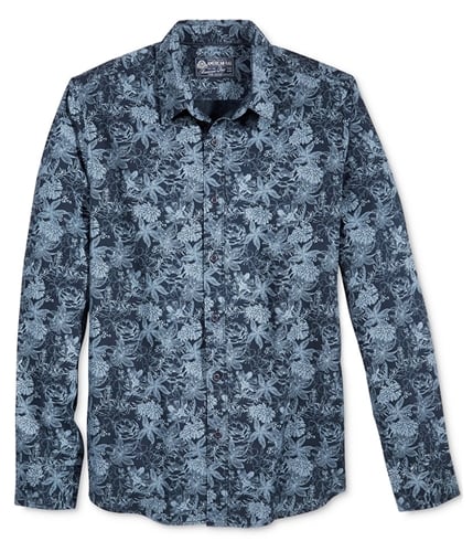 American Rag Mens Vintage Floral Button Up Shirt basicnavycbo XS
