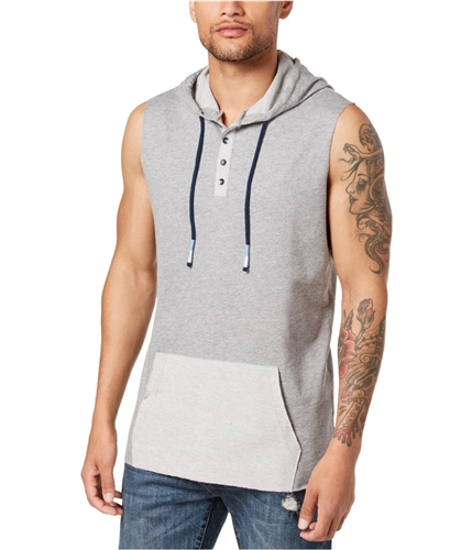 American Rag Mens Henley Hoodie Sweatshirt deepblack 2XL