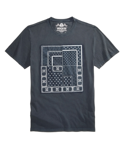 American Rag Mens Patchwork Graphic T-Shirt navy S