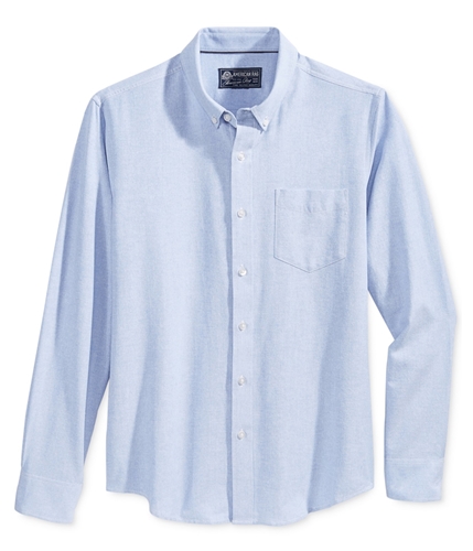 American Rag Mens Oxford Button Up Shirt bluecombo L
