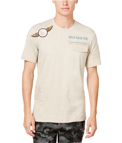 American Rag Mens Patch Pocket Embellished T-Shirt beiges L