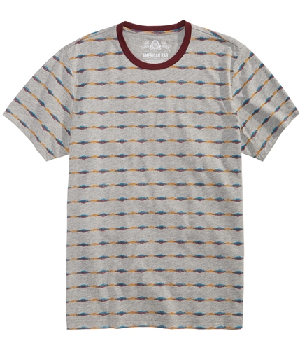 American Rag Mens Striped Graphic T-Shirt arpewterhtr L