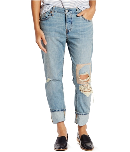 Levi's Womens 501 Customized Tapered Regular Fit Jeans halfmoon 32x32