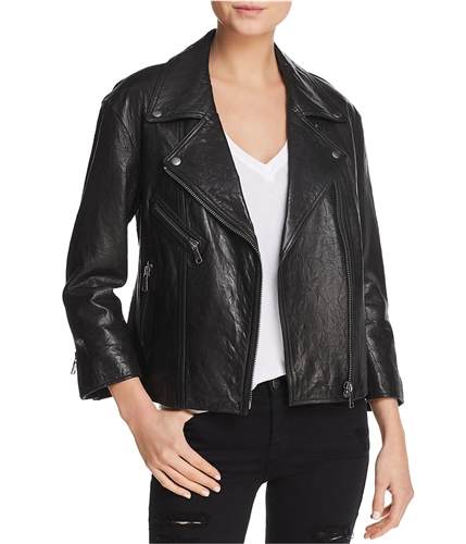 Joie Womens Viva La Femme Leather Jacket black S