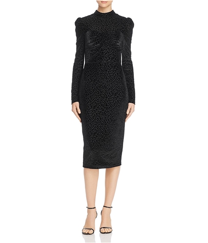 Rebecca Vallance Womens Leopard Velvet Midi Dress black 8