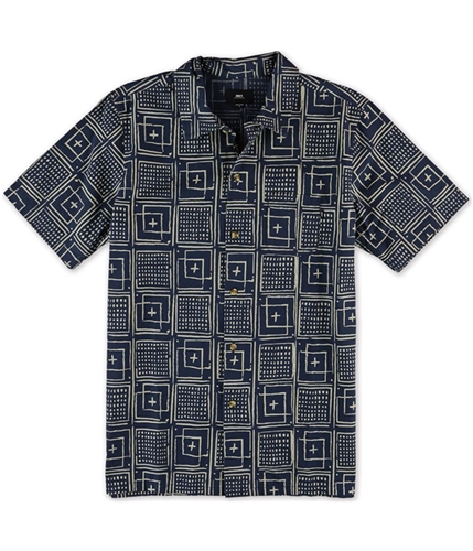 Obey Mens Riviera Woven Button Up Shirt indigomulti S