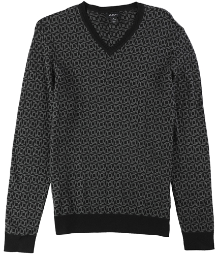 Alfani Mens Geometric Pullover Sweater deepblack S