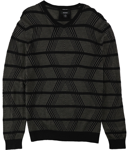 Alfani Mens Geometric Cashmere Pullover Sweater deepblack S