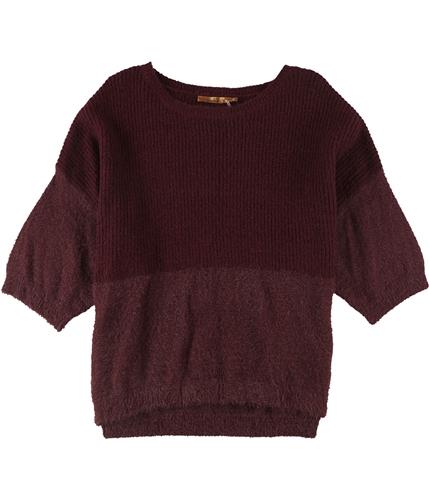 Belldini Womens 2-Tone Pullover Sweater burgundy 1X