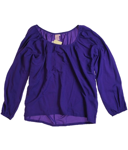 Fourty's Womens Wide Neck Sleeve Pullover Blouse purple M