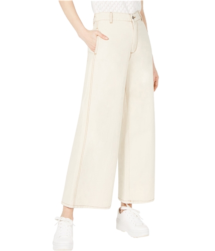 Current Air Womens Twill Wide Leg Jeans natural XS/28