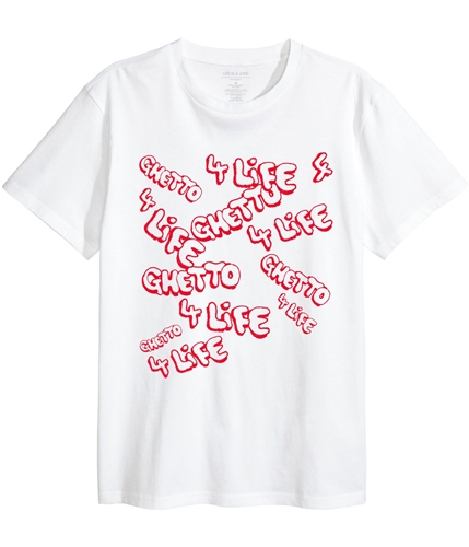 Elevenparis Mens Ghetto For Life Graphic T-Shirt white M