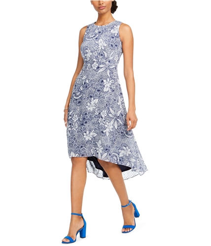 Taylor Womens Floral High-Low Dress blue 8P