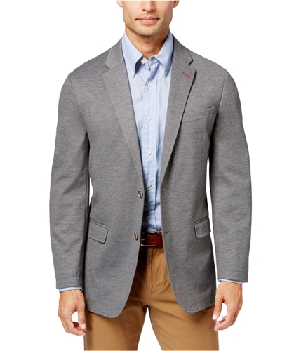 Tommy Hilfiger Mens Slim-Fit Solid Knit Blazer Jacket gray 40
