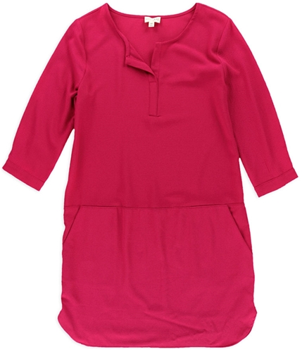 maison Jules Womens Split Neck Shift Dress pink XS