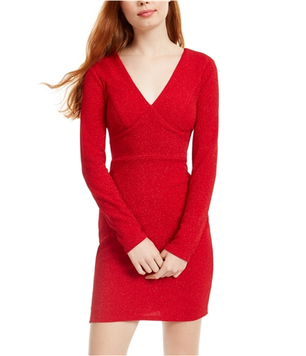 City Studio Womens Slim Social Glitter Mini Dress red 7