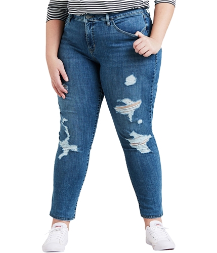 Levi's Womens Distressed Skinny Fit Jeans medblue 16W/30