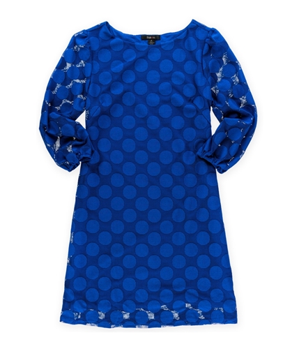 Style&co. Womens Mesh Bubble Shift Dress blueisle M
