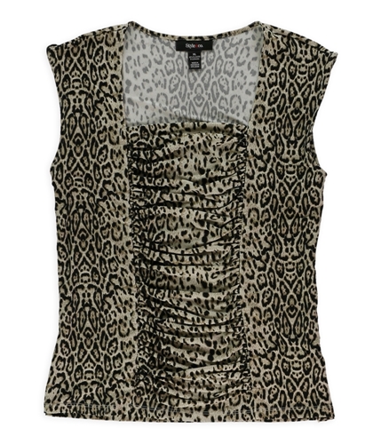 Style&co. Womens Cheetah Pullover Blouse calanimalntrl XL
