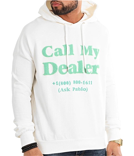 Elevenparis Mens Call My Dealer Hoodie Sweatshirt offwhite XS