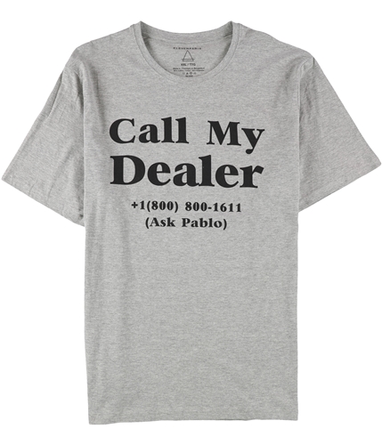 Elevenparis Mens Call My Dealer Graphic T-Shirt graymix S