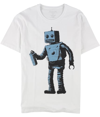 Elevenparis Mens Robot Graphic T-Shirt white S