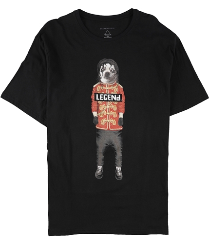 Elevenparis Mens Pop Dog Graphic T-Shirt black S
