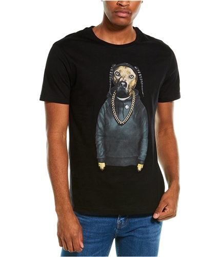 Elevenparis Mens Rap Dog Graphic T-Shirt black M