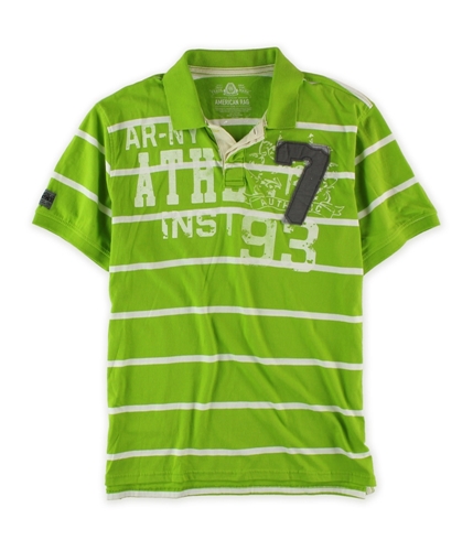 American Rag Mens Painted Stripe 7 Rugby Polo Shirt greencrush XL