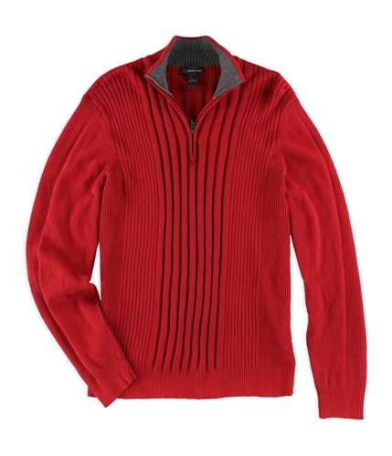 I-N-C Mens 1/4 Zip Cable Knit Sweater crimsonred XL
