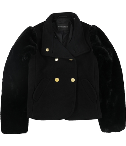 Armani Womens Faux Fur Jacket black 44