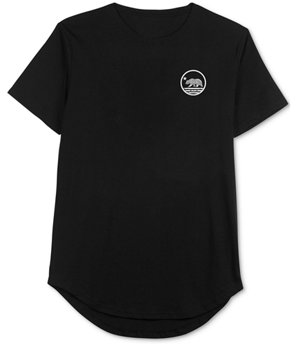 Jem Mens Simple Rounded Hem Graphic T-Shirt black XL